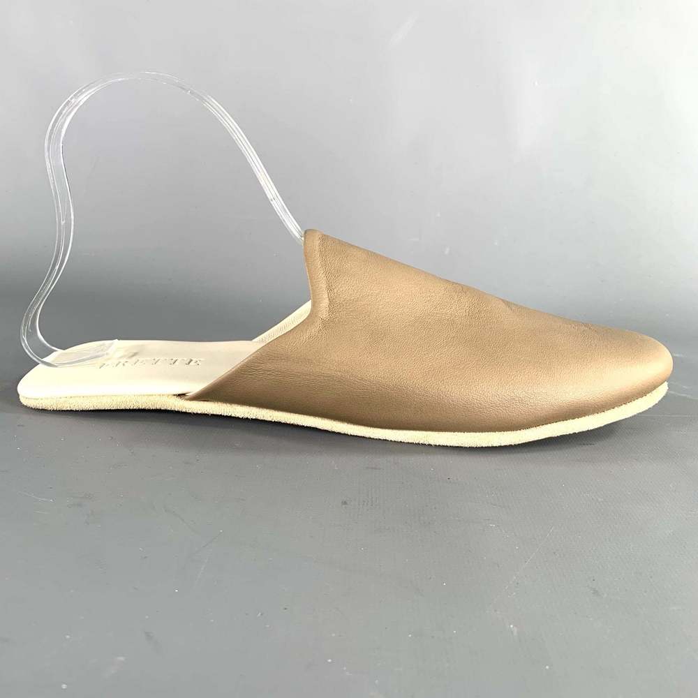 FRETTE Grey Taupe Leather Slippers Loafers - Picture 2 of 9